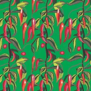 矢量分层辣椒图案花草墙纸素材图片