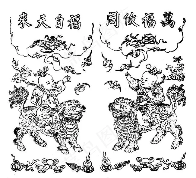 年画psd模版下载