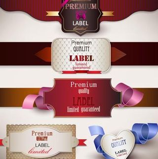 精美心形标签设计矢量素材三