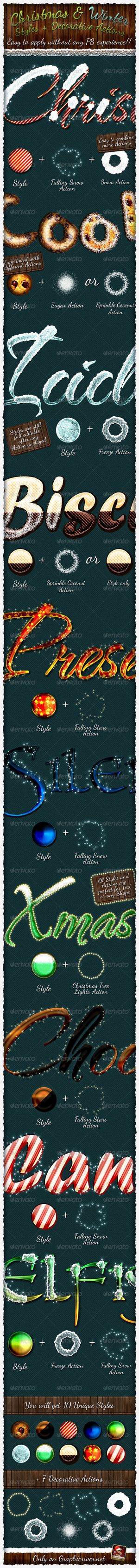 冬季冰冻效果和梦幻3D字体样式