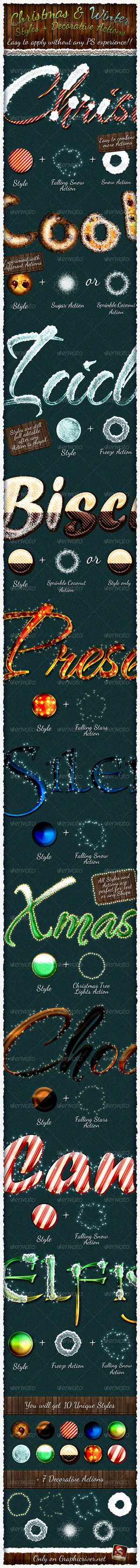 冬季冰冻效果和梦幻3D字体样式