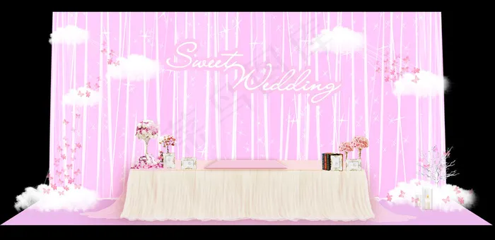 粉色签到区(3508X1703(DPI:300))psd模版下载