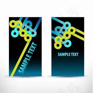 竖版几何线条炫酷名片