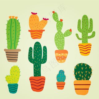 卡通仙人掌盆栽