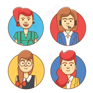 卡通商业精英矢量图片