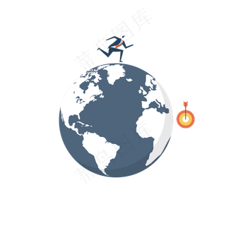 卡通手绘地球蓝色地球科技地球png...