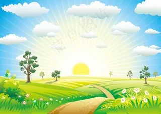夏日风景背景海报素材