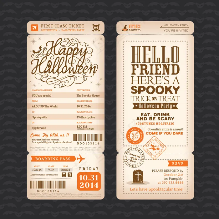 万圣节邀请函(1200X1200)eps,ai矢量模版下载