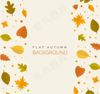 不同的秋天树叶背景