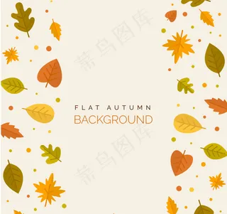 不同的秋天树叶背景