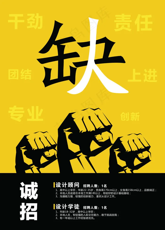 招聘宣传单psd模版下载
