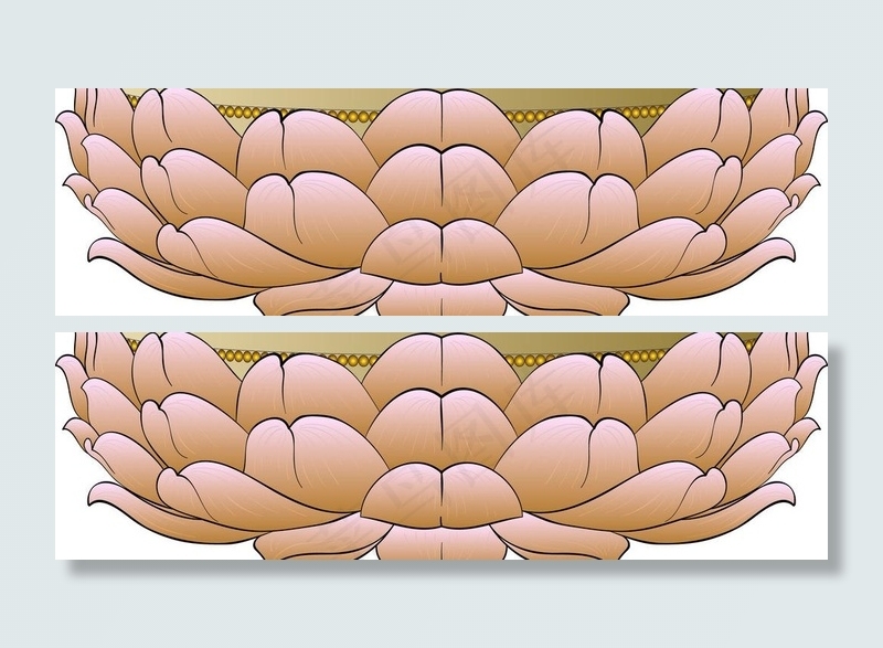 佛教文化观音莲花底座图片ai矢量模版下载
