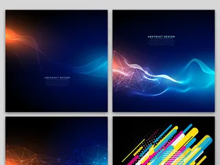 创意抽象几何线条素材AI分层设计图...