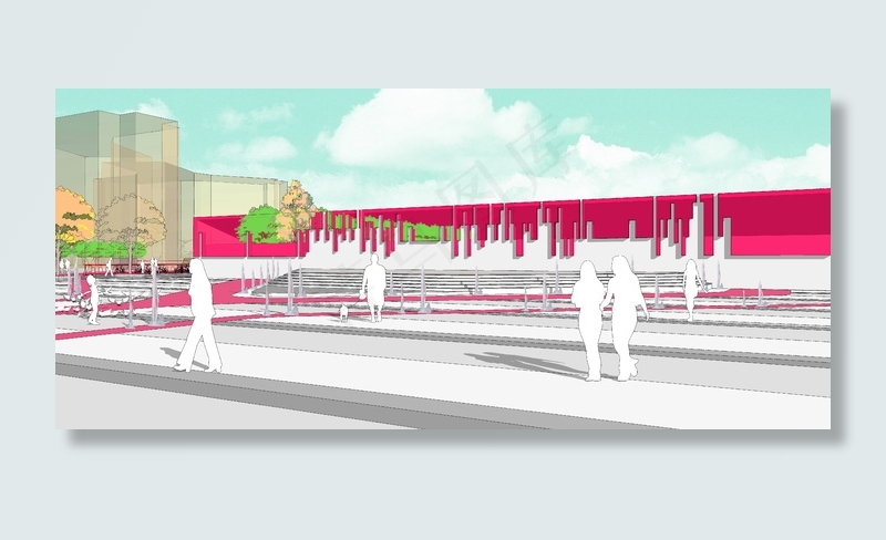 校园广场景观设计效果图图片