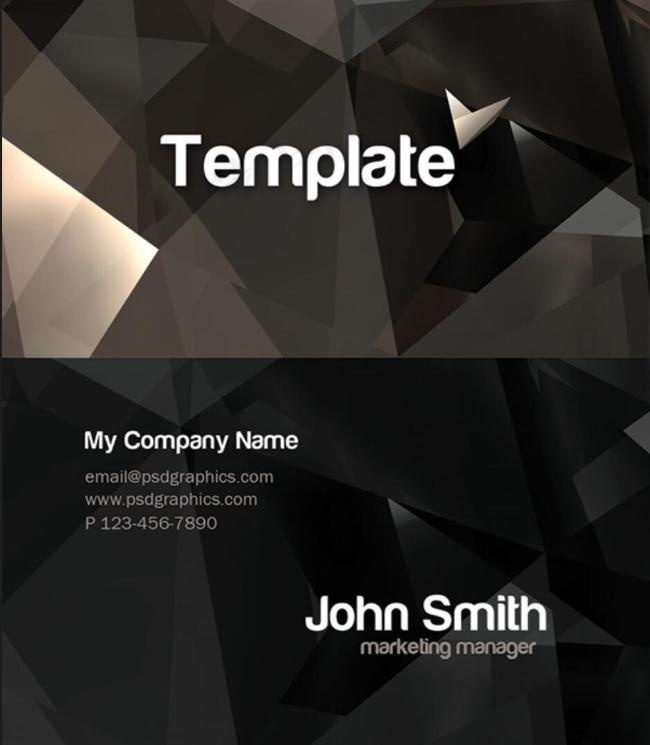 酷黑晶状名片设计