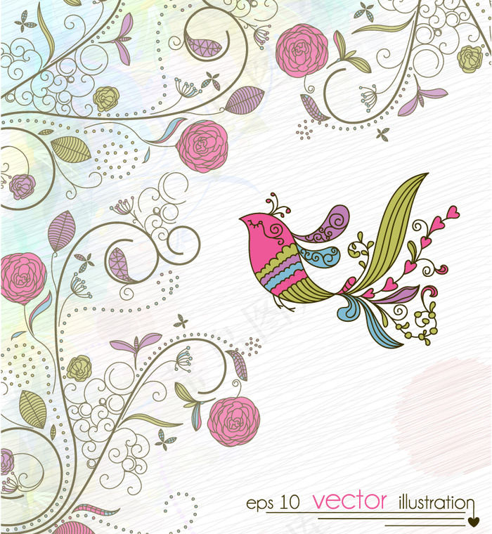 画鸟图案矢量素材