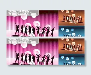 晚会背景 舞台背景 灯光 人物剪影...