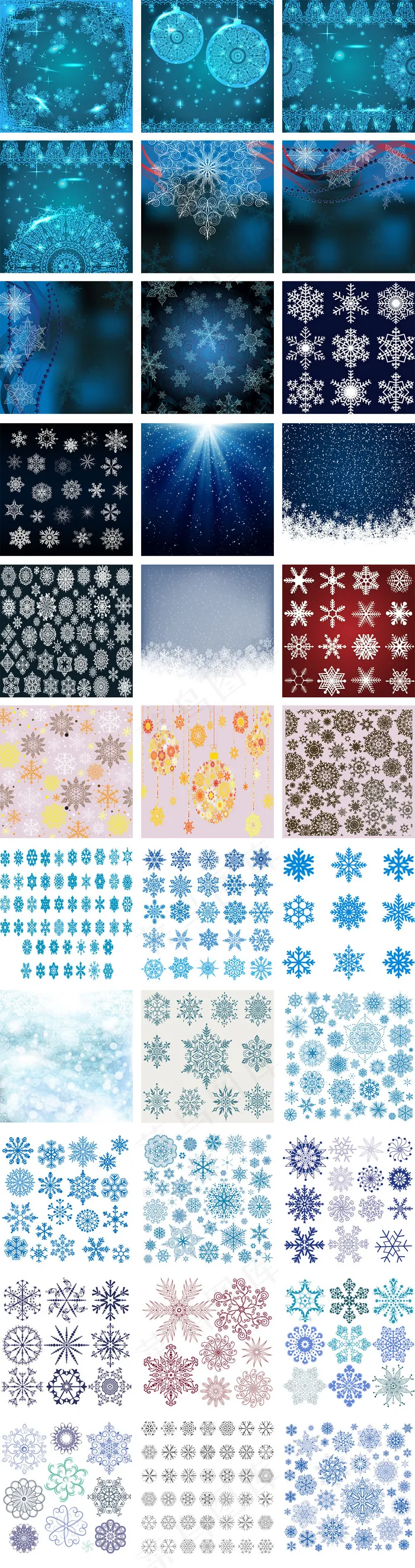 精美大雪小雪节气雪花矢量设计素材ai矢量模版下载