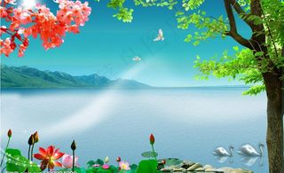 宁静的湖水图片