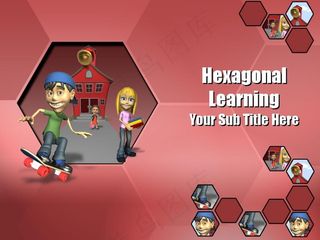 卡通学校人物PPT模板