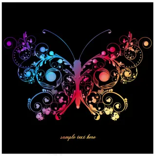 矢量绚丽彩蝶背景