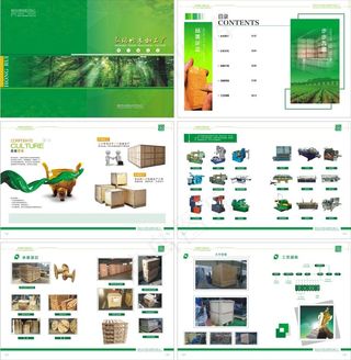 绿色背景企业画册