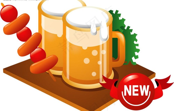 矢量啤酒图片