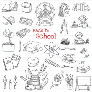 学校手绘插图
