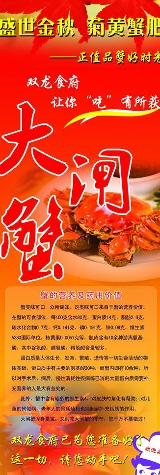 大闸蟹x展架图片(2362X6299(DPI:100))psd模版下载