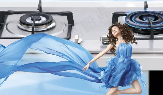 舞动生活家用燃气灶PSD广告