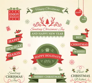 圣诞节元素矢量素材图片