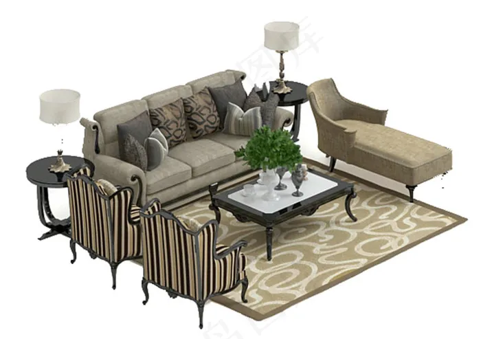 沙发模型素材模板下载