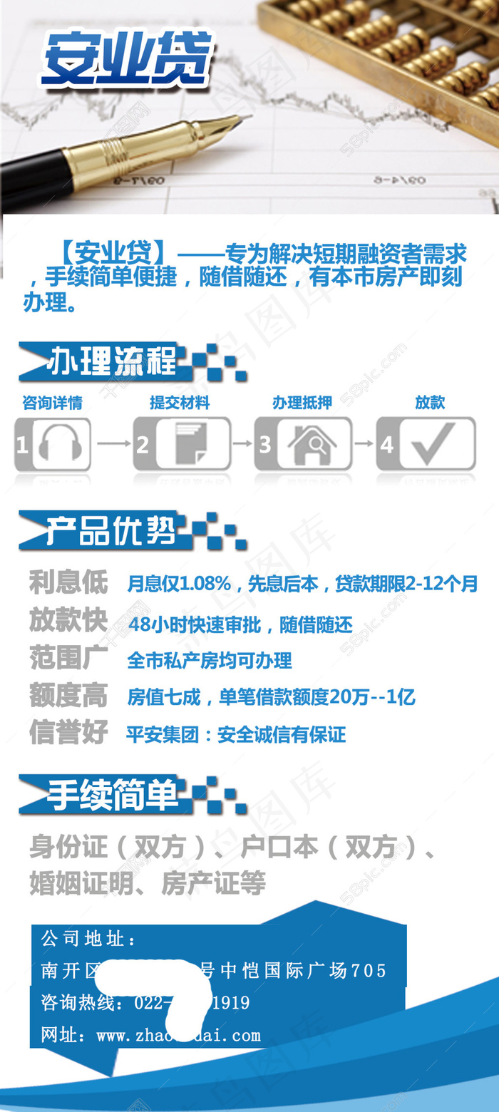 安业贷宣传海报psd模版下载