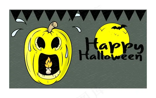 怪异的万圣节南瓜向量的旗帜
