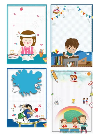 备战高考倒计时人物插画海报背景元素