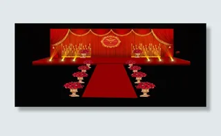 红色舞台背景