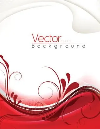 精美红色花纹背景矢量素材二