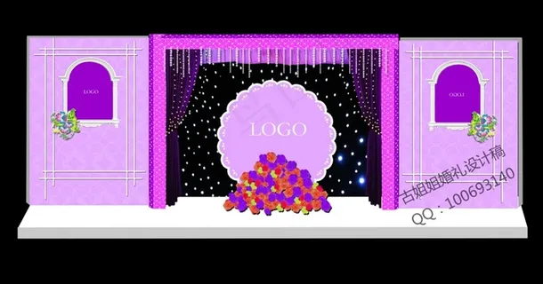 粉紫婚礼设计效果