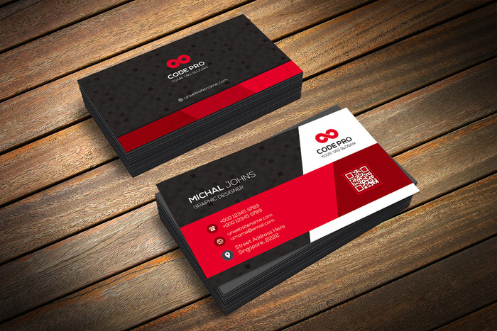 大气红黑商务风格名片