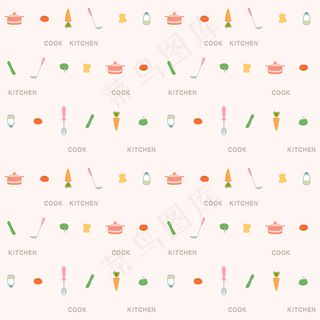 卡通水果蔬菜背景矢量图