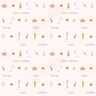 卡通水果蔬菜背景矢量图