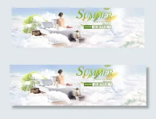 淘宝夏季家纺产品促销海报