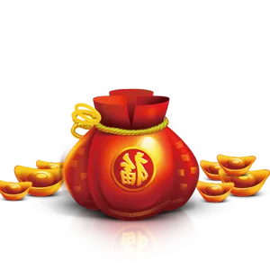 红色喜庆福袋钱袋PNG素材下载