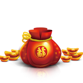 红色喜庆福袋钱袋PNG素材下载