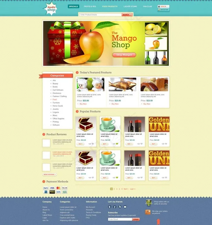 电子商务网站模板图片psd模版下载