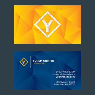 黄色蓝色IT科技大气名片