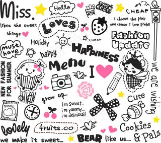 手绘卡通各种图案