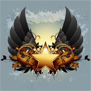 矢量翅膀花纹背景素材