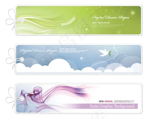 淡雅花纹banner模板矢量素材eps,ai矢量模版下载
