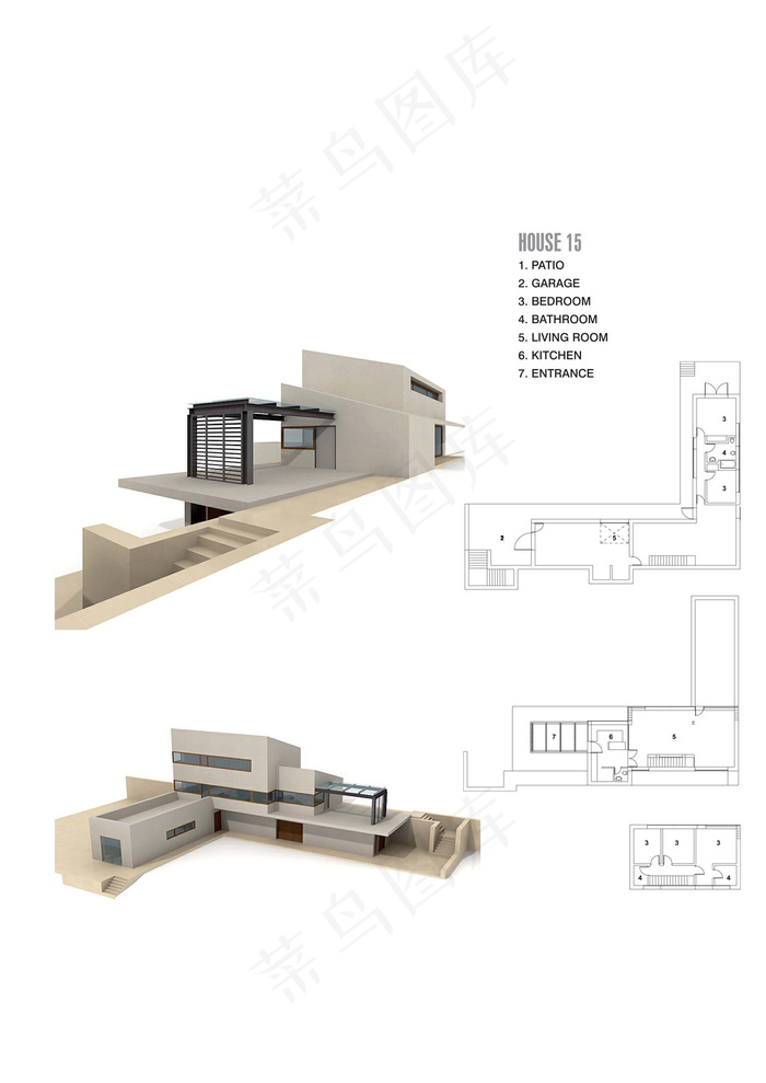 3D多层别墅建筑模型